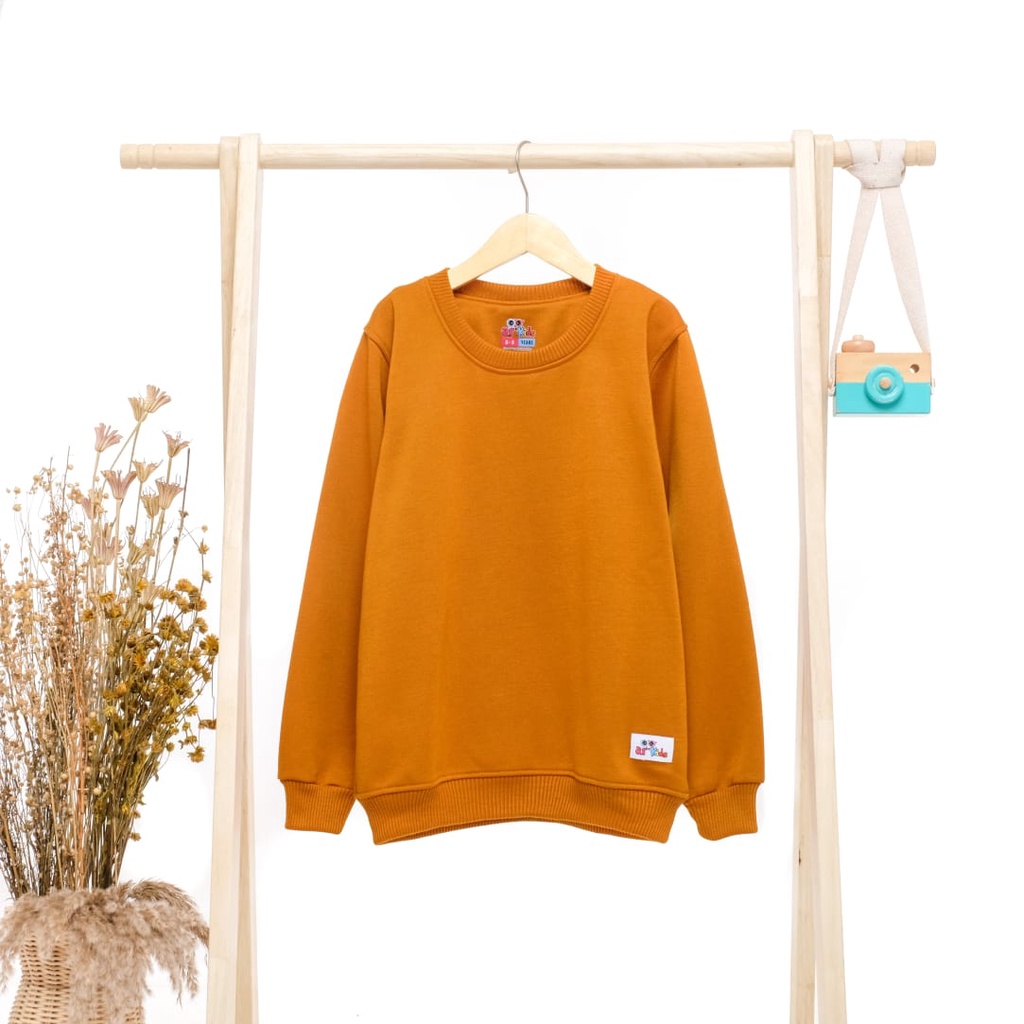 Crewneck Anak Basic Polos by arhighreskids warna kubus