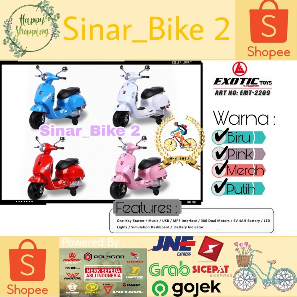 (Gosend/Grab)Mainan Motoran Aki Anak Exotic Toys Emt 2209