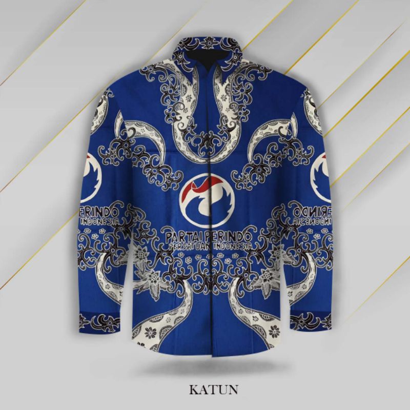 kain batik tulis pria bahan katun edisi motif partai, PAN, nasdem, perindo, demokrat dan hanura
