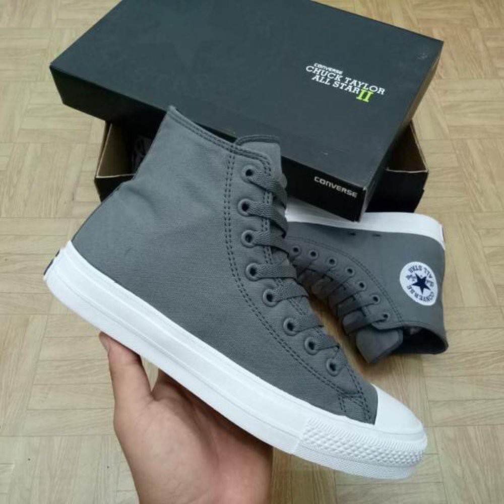 Sepatu Converse All Star High CT2 Chuck Taylor II Lunarlon Grey White BNIB Original