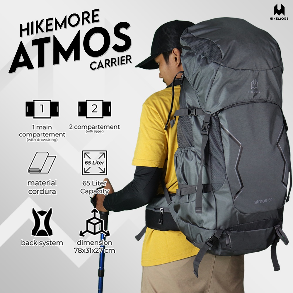 Hikemore Atmos Tas Ransel Gunung Carrier 60 Liter Outdoor Original