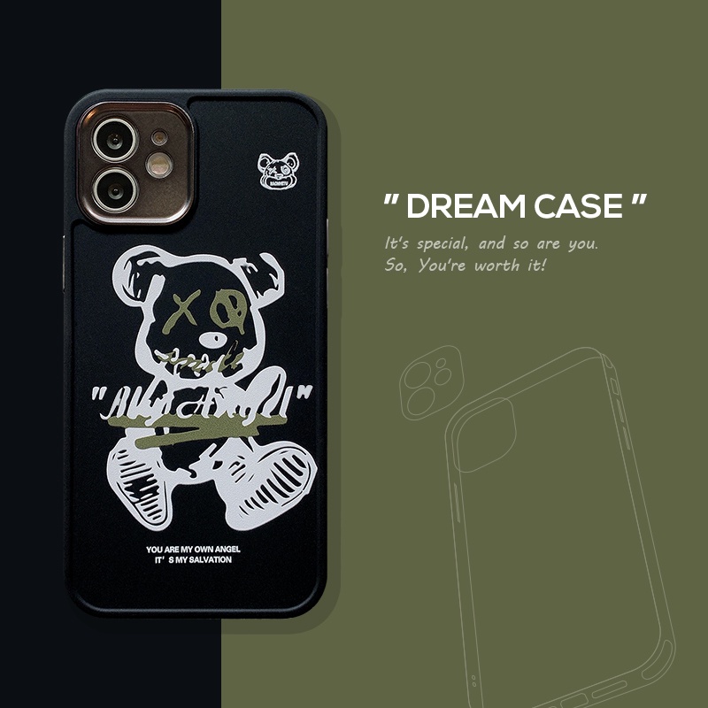 Soft Case Hp Gambar Kartun Beruang Untuk iPhone 7plus / 8plus / x / xr / xs max / 11 / 12 / 13pro max