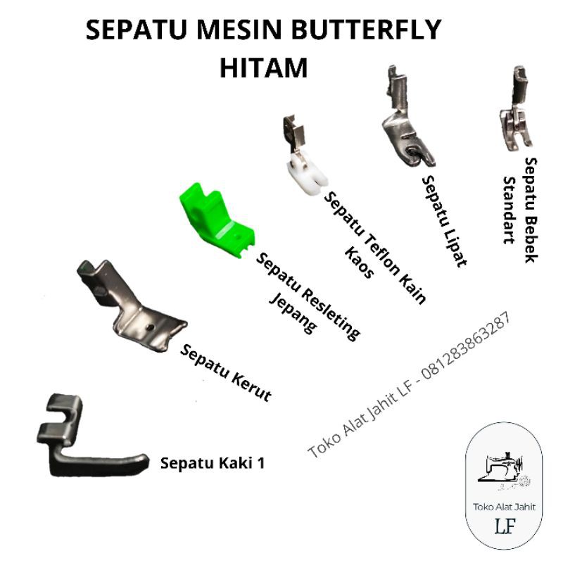 SEPATU MESIN JAHIT BUTTERFLY/CLASSIC/HITAM/JADUL