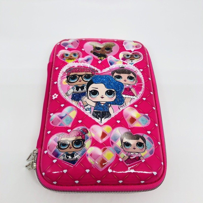 

tempat kotak pensil 3D organizer hardcase lol surprise pink