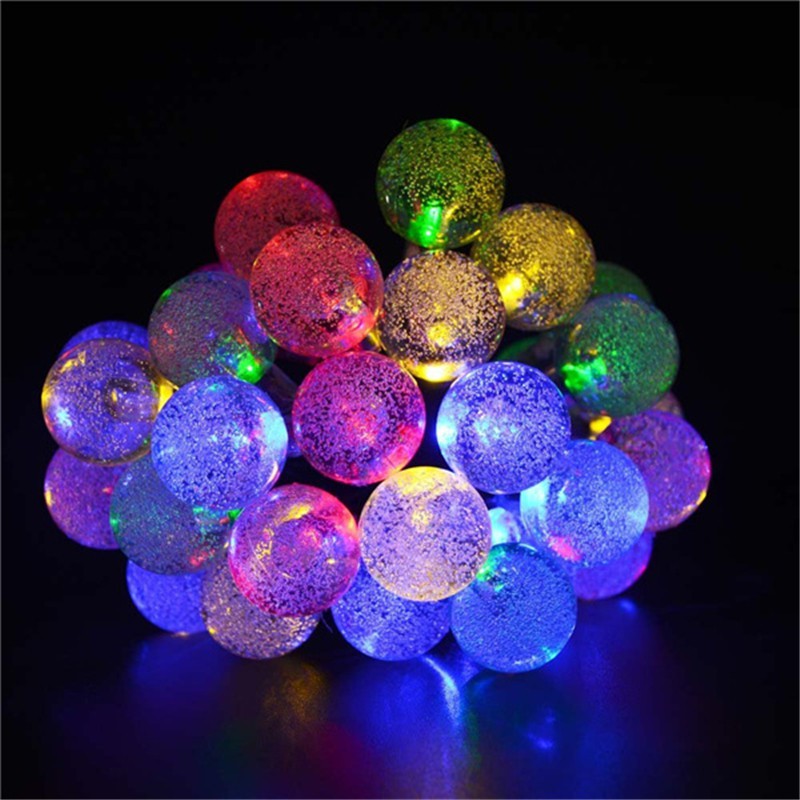 Solar Power Garden Decoration 30 Led bola kristal 6 m Warna Warni .