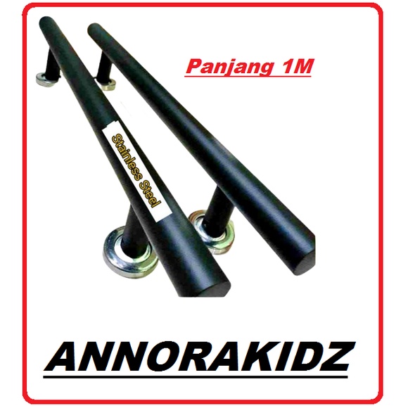handle pintu tarikan pintu stainles hitam bulat Panjang 1 meter