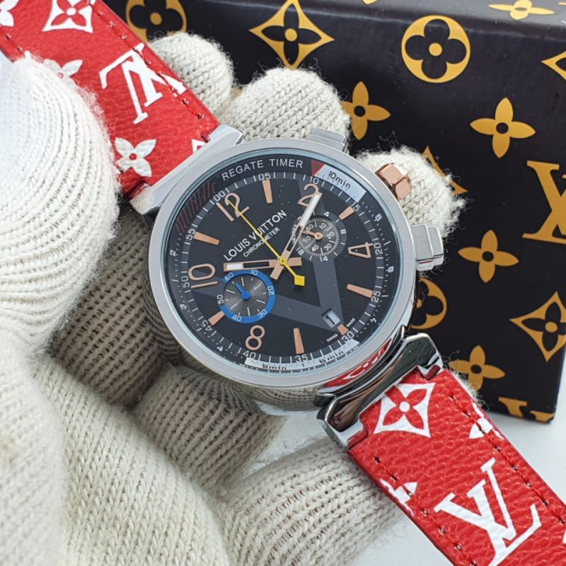 JAM TANGAN PRIA LV KULIT CRONO AKTIF