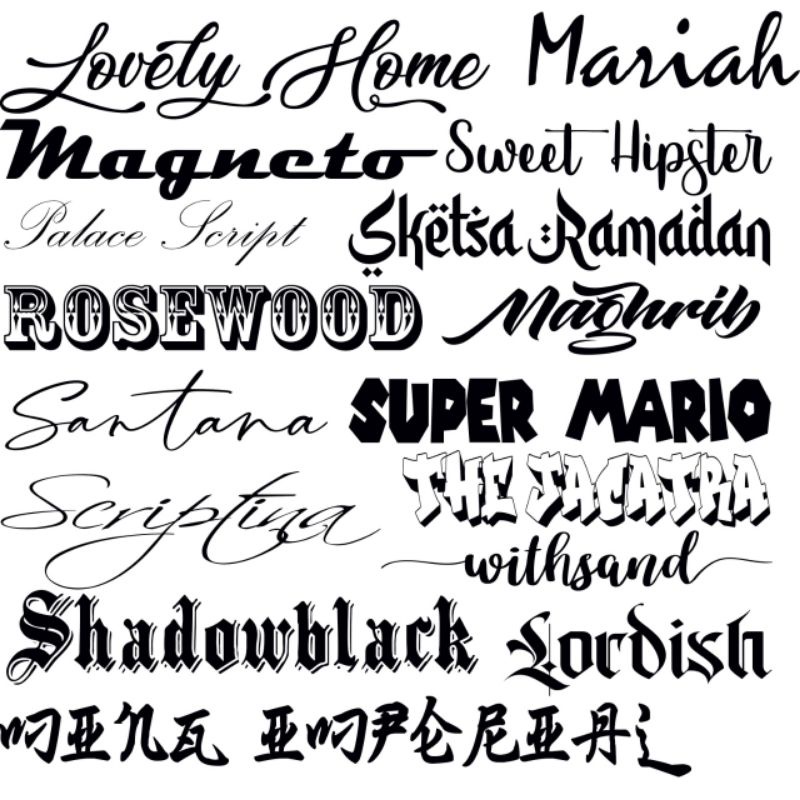 Tato temporer pesan tulisan atau nama