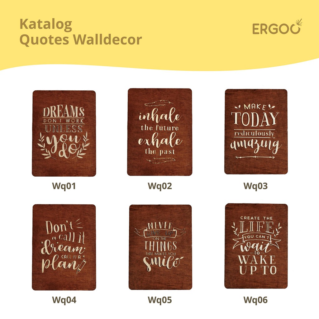 ERGOO Hiasan Dinding Kayu Timbul - Quotes Walldecor