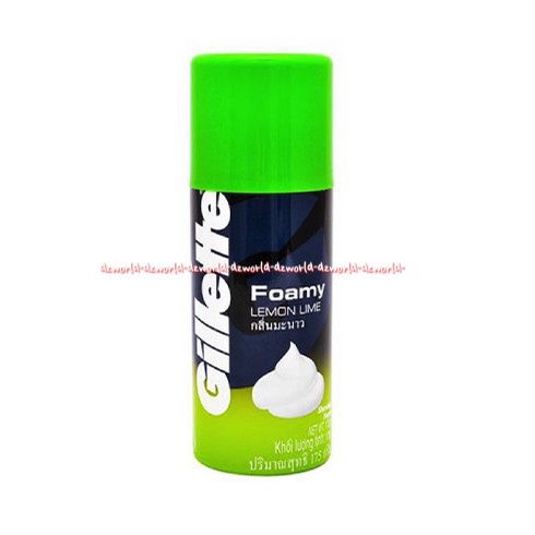 Gillette Foamy 175ml Lemon Lime Menthol Gilet Foam Gillete Foam Busa Cukur Pria Jenggot Kumit Gillet Foami Wangi Aroma Jeruk Mentol