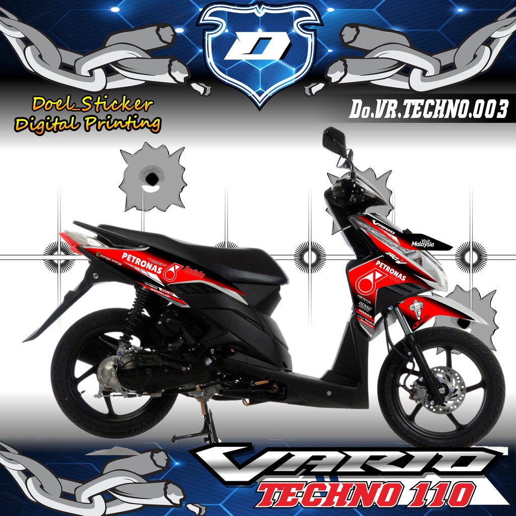 Striping VARIO CBS Dan TECHNO 110 Sticker List Variasi Petronas 003