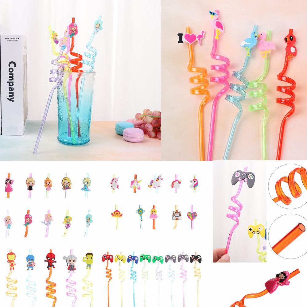 R-FLOWER Sedotan Reusable Multi Style Anak Minum Decor Perlengkapan Ulang Tahun Minum Sedotan