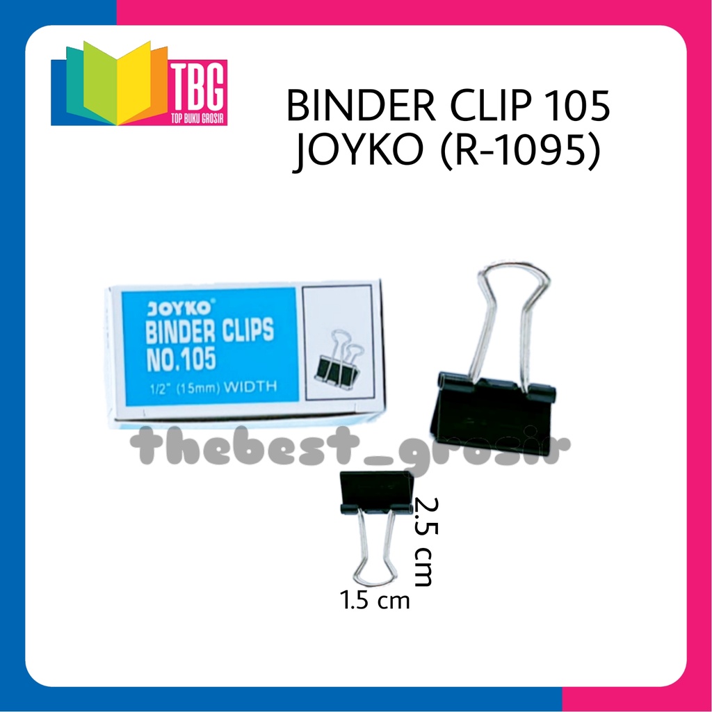 

1 KOTAK KECIL (12 PCS) BINDER CLIP 105 15MM JOYKO / PENJEPIT JOYKO / PENJEPIT KERTAS / KLIP BINDER(R-1095)