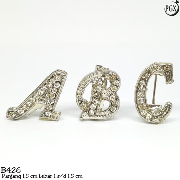 Bros Huruf Inisial Nama Aksesoris Hijab Jilbab - B426