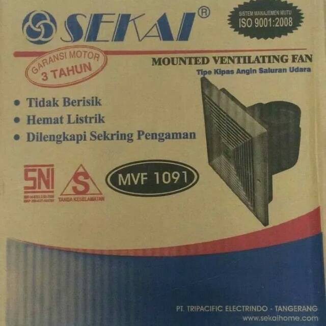 Kipas Angin Hisap / Sedot Plafon Sekai exhausfan MVF 1091 - Sekai MVF 1091 – Ceiling Exhaust 10 inch