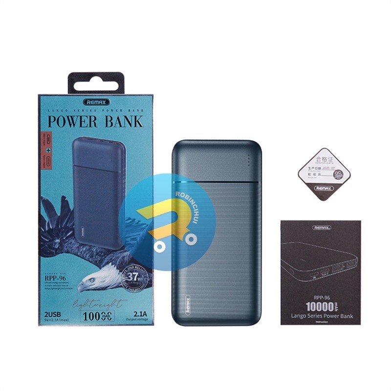 Powerbank Remax 10.000mAh Dual input Type C &amp; Micro Dual Output Usb With indicator RPP-96 (PB)