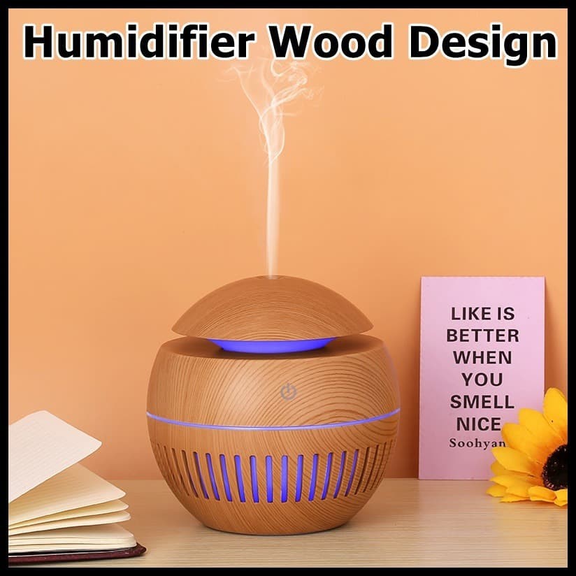 Humidifier Aroma Essential Oil Diffuser Wood Design 130ml KJR12