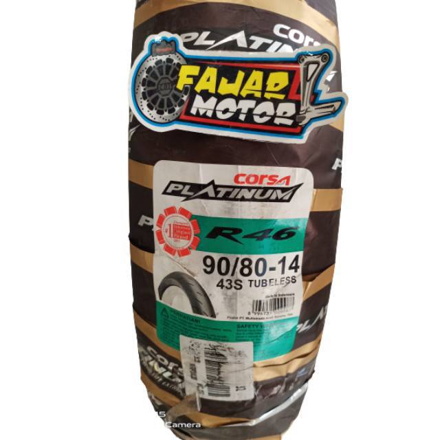 BAN LUAR CORSA PLATINUM R46 90/80 RING 14 CROSS S 90/90-14 TERMINATOR 90/90-14TUBELESS V33TT