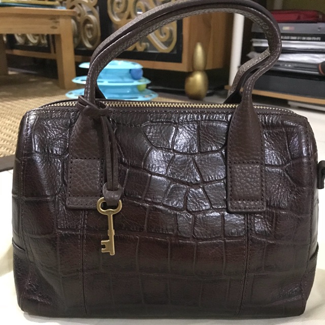 Fossil Jory satchel brown croco