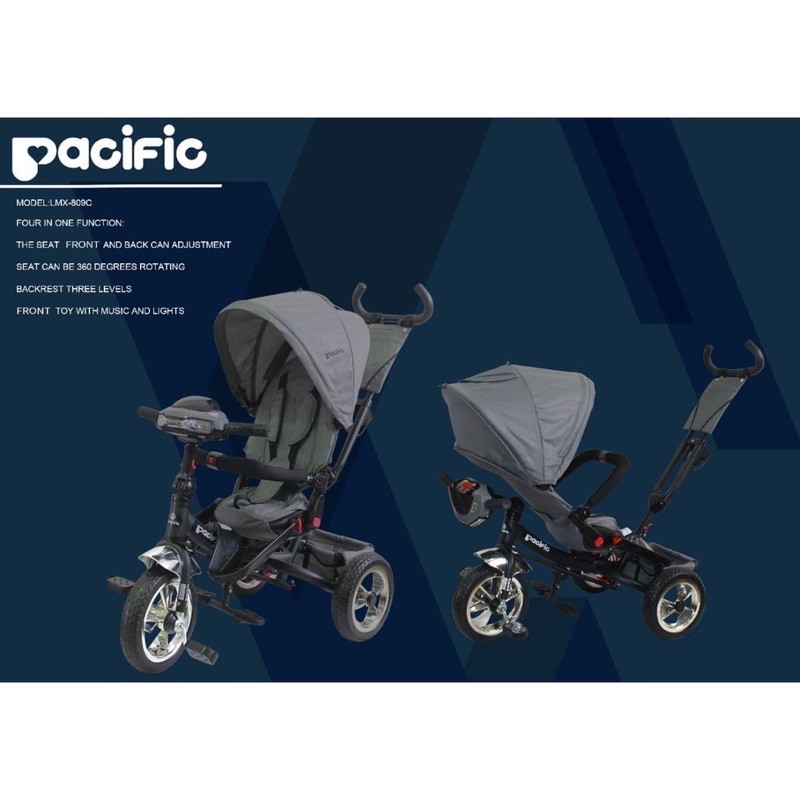 Sepeda Tiga Roda Tricycle Stroller Pacific LMX 809C Sepeda Anak Dorongan