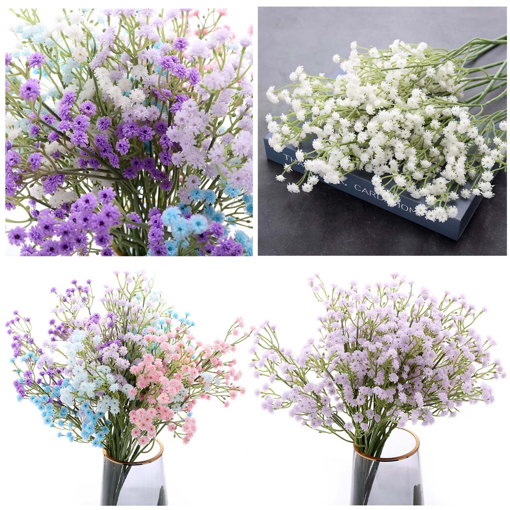 Bunga buatan gypsophila/bunga matahari/Calla lily/Bunga aster kecil/daun penyu Dekorasi meja pernikahan buatan