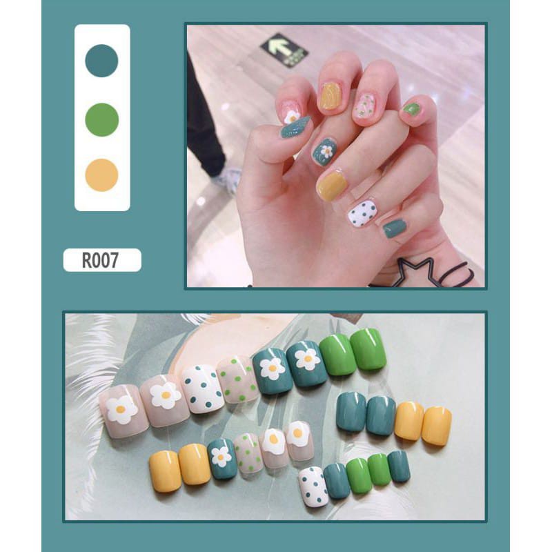 {R001-R020} kuku palsu fake nail art kode R [isi 24pcs + lem + box] kuku palsu R-Fake nail art R