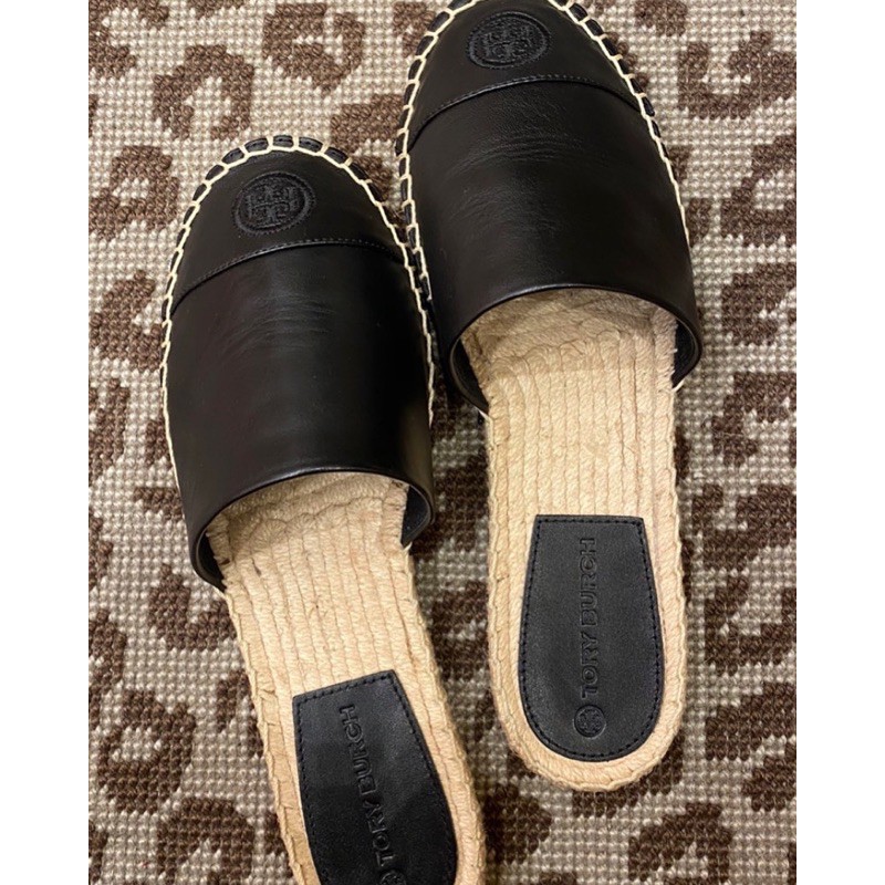 Tory Burch Slide Espadrille Black