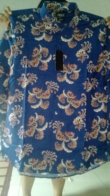 Kemeja Batik Pria Modern Lengan Panjang Casual Modis Slim Fit Trendy Masa Kini Zl12818b