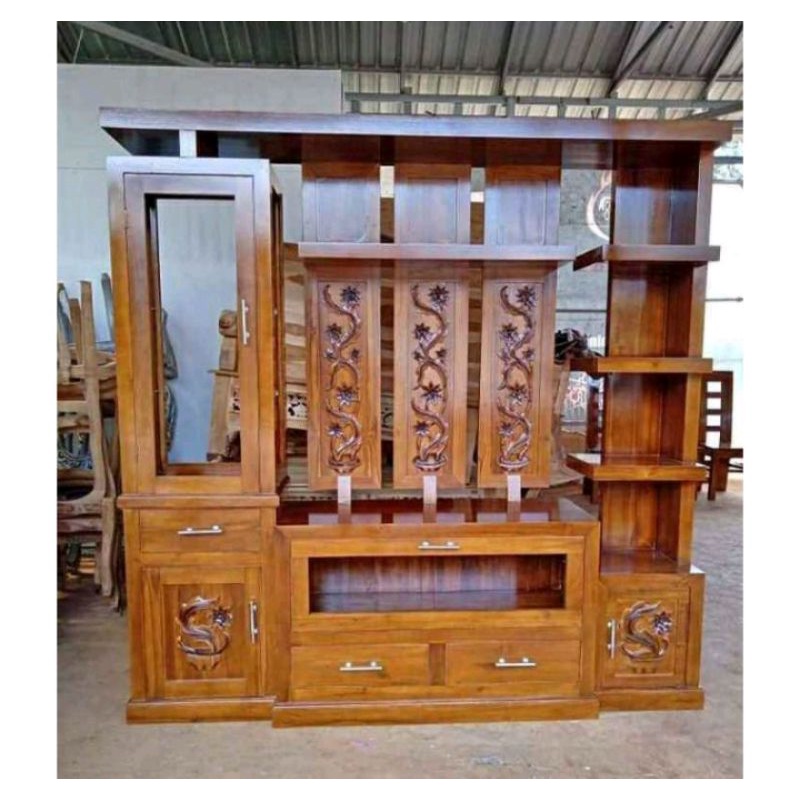 partisi/penyekat kayu jati