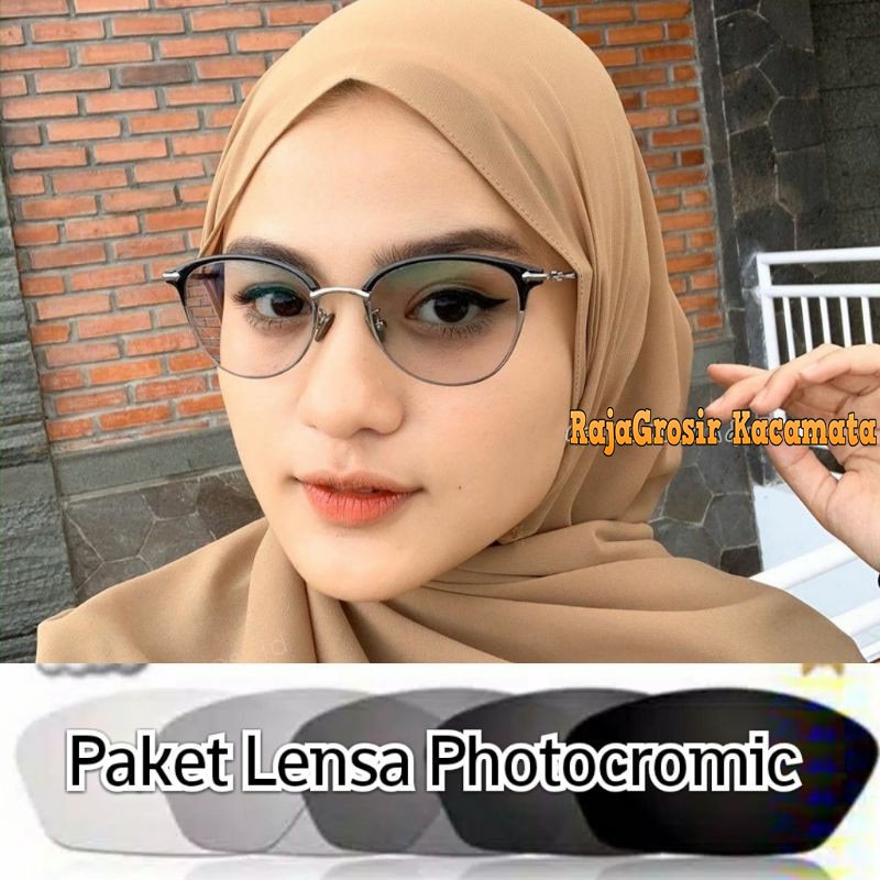 FRAME KACAMATA WANITA | PAKET KACAMATA PHOTOCROMIC / ANTI RADIASI / MINUS Termurah