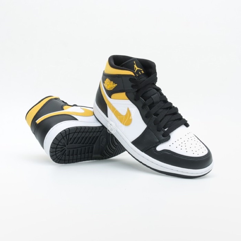 Air Jordan 1 Mid Black University Gold