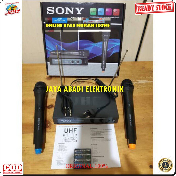 G145 SONY mic wireless karaoke mik sepasang mikrophone Wireles dual pegang UHF microphone pro suara audio sound sistem vokal vocal professional panggung dj studio G145  Sepasang mic pegang UHF  jarak mic bisa pakai sampe 20-40 meter.  BISA DIPAKAI KE SEGA