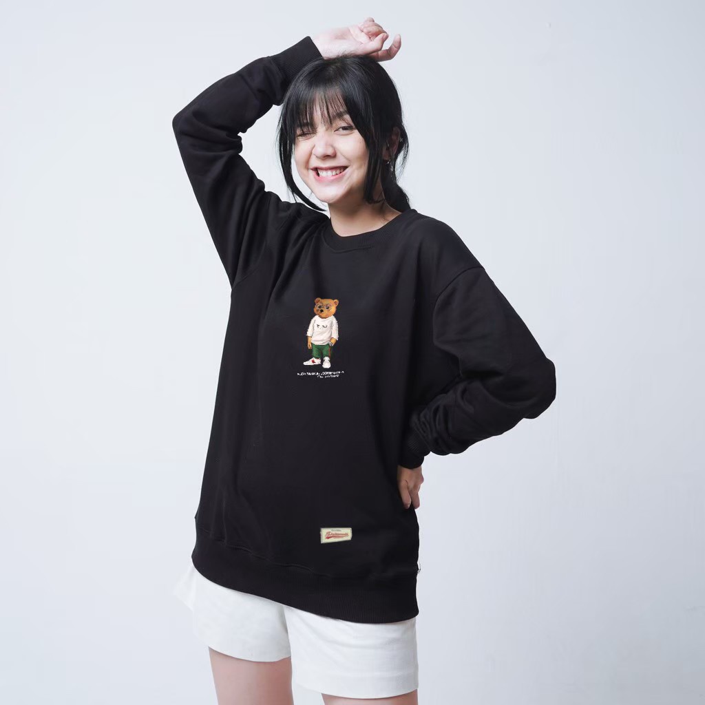 Crewneck Pria Hitam Sweatshirt Hoodie Pria THE BODY CREAM TR004 Sweater - Jaket Pria Terbaru