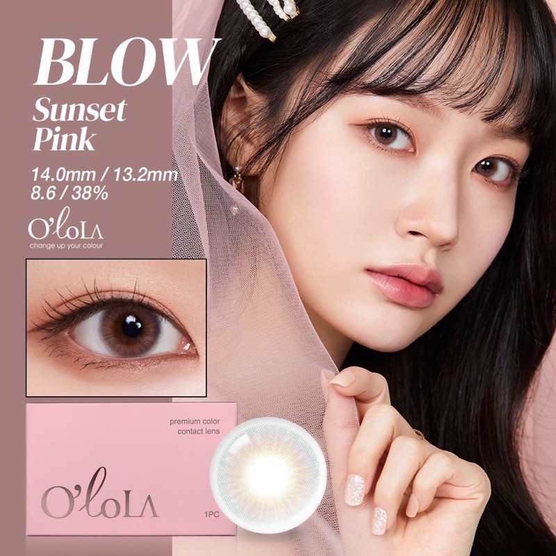 [Olola] Blow Sunset Pink Color Contact Lens (Softlens Korea)