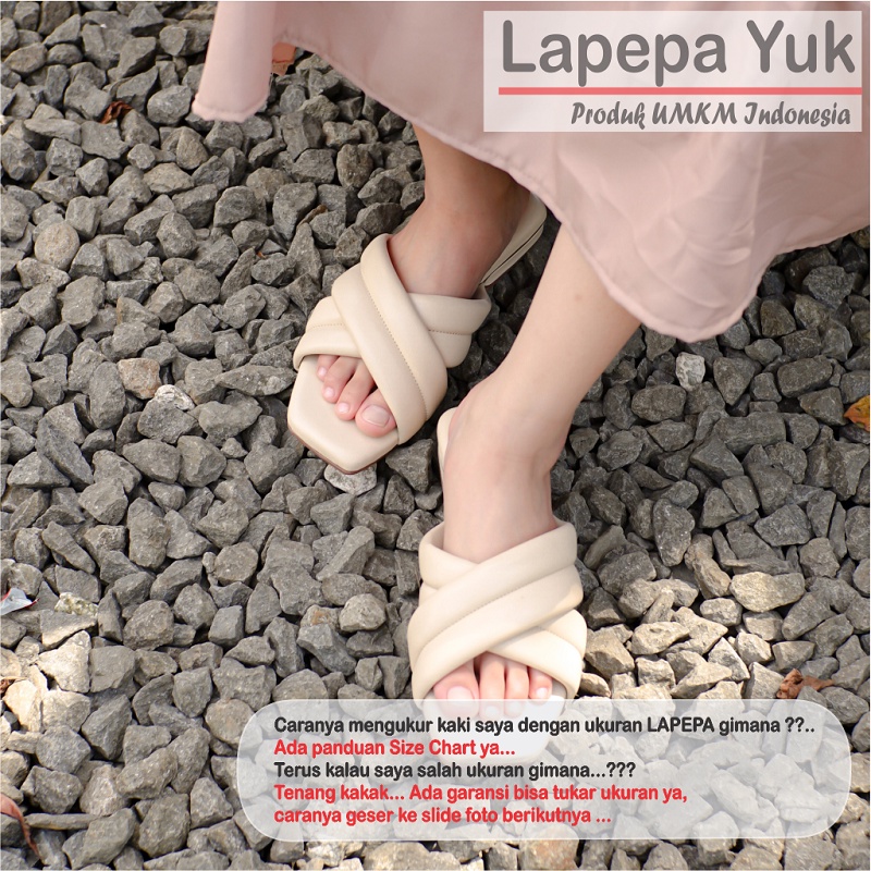 LAPEPA YUK - Sandal Wanita Teplek VEERA ALL COLOR Sendal Cewek Platform Wedges Kondangan Hak Tinggi  2cm Model Silang 2 Size 36 37 38 39 40 Lucu Jalan Casual Santai Rumah Slop Warna Hitam Selop Premium Original Kekinian Terbaru Shoes Mall Official Store