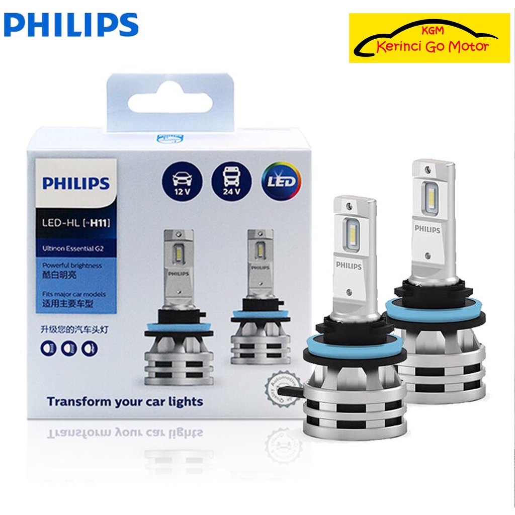 BOHLAM PHILIPS LED H11 12V 24V 24W PUTIH ULTINON ESSENTIAL 11362UE2X2