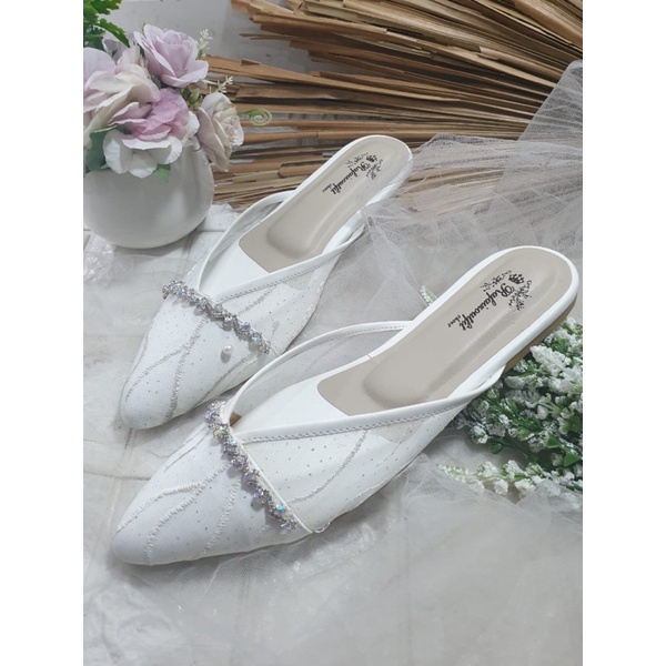 flatshoes annesha putih tnggi 1cm