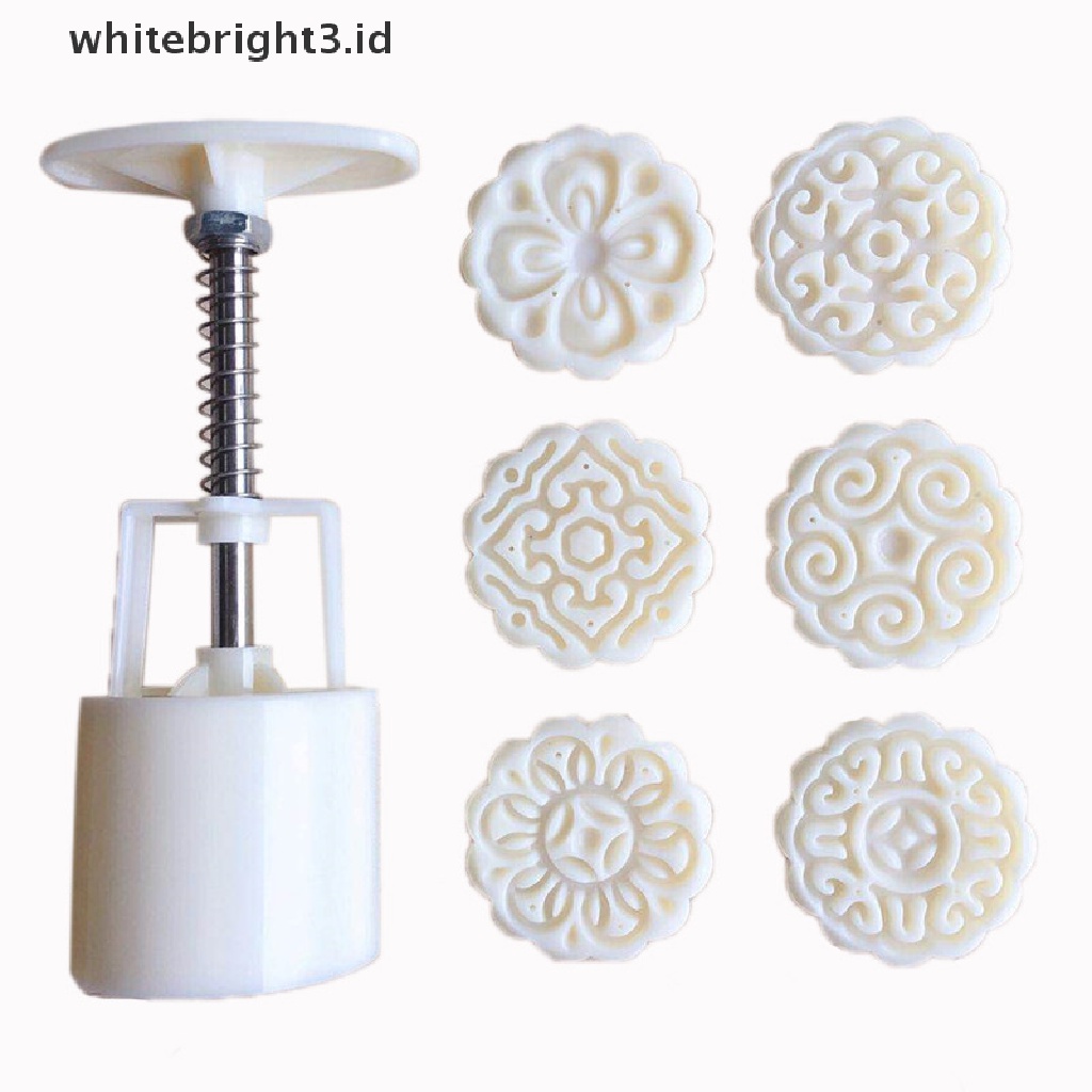 (whitebright3.id) 6pcs / set Cetakan Kue Bulan Bentuk Bunga