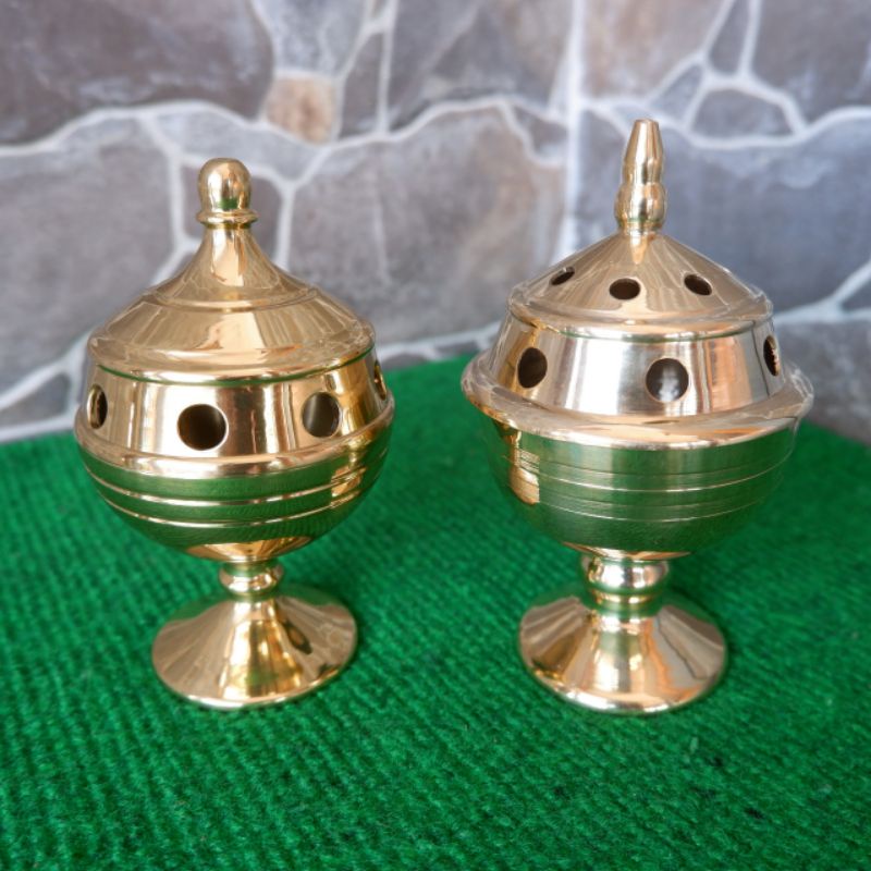 RATUS GELAS KUNINGAN / RATUS GELAS AROMATERAPI / GELAS ANTIK / GELAS WADAH KEMENYAN / GELAS PAJANGAN