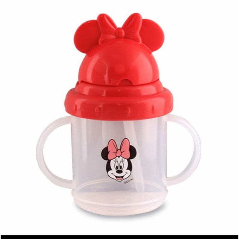 Botol Minum Sedotan Disney Mickie Minnie 210ml Bunny / Training Cup with Straw Disney Bunny