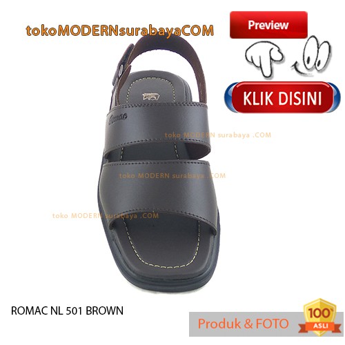 ROMAC NL 501 BROWN Sandal Pria Casual Sopan Slide Flip Flop