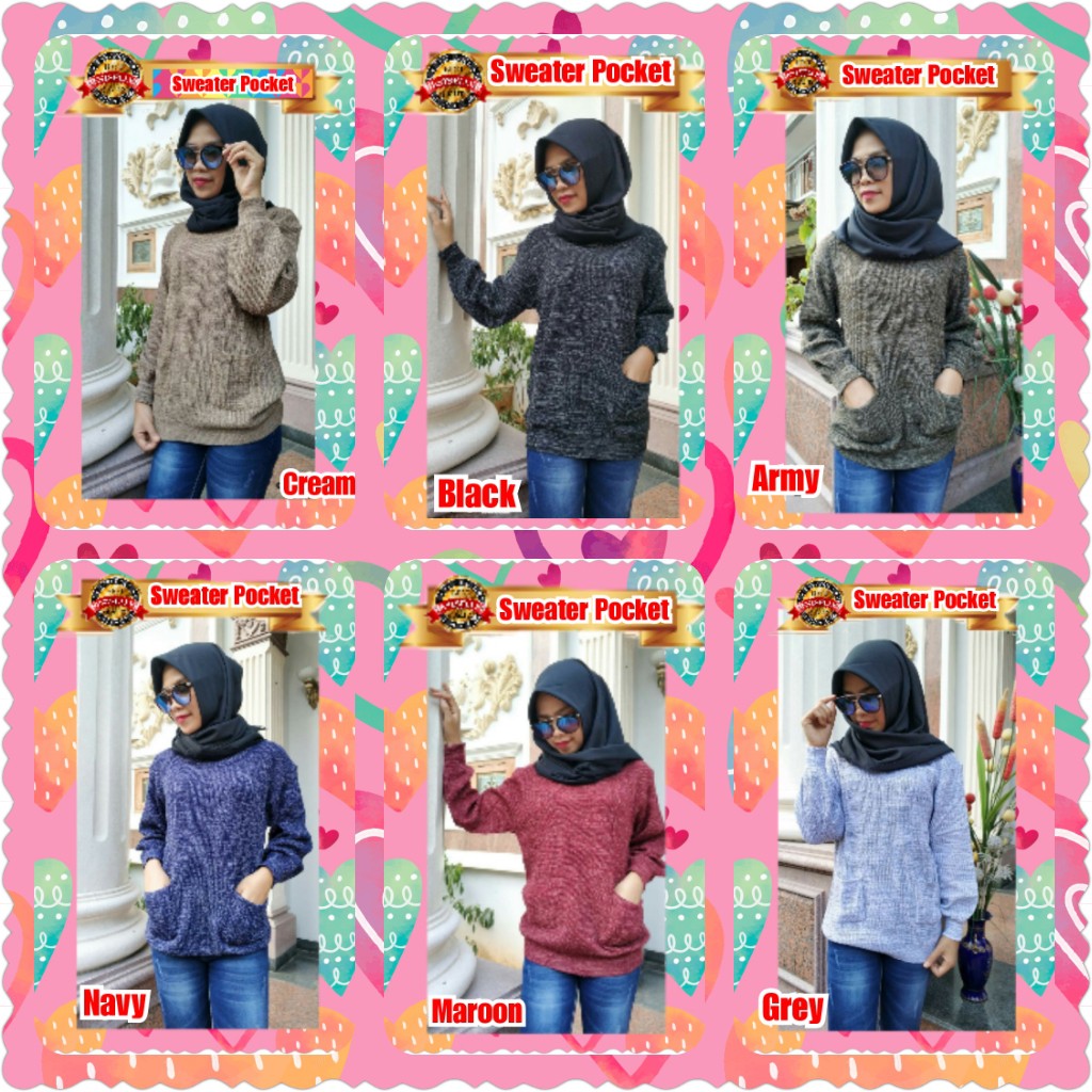 SWEATER POCKET / RAJUT PREMIUM / TERPOPULER / TERLARIS / TERMURAH