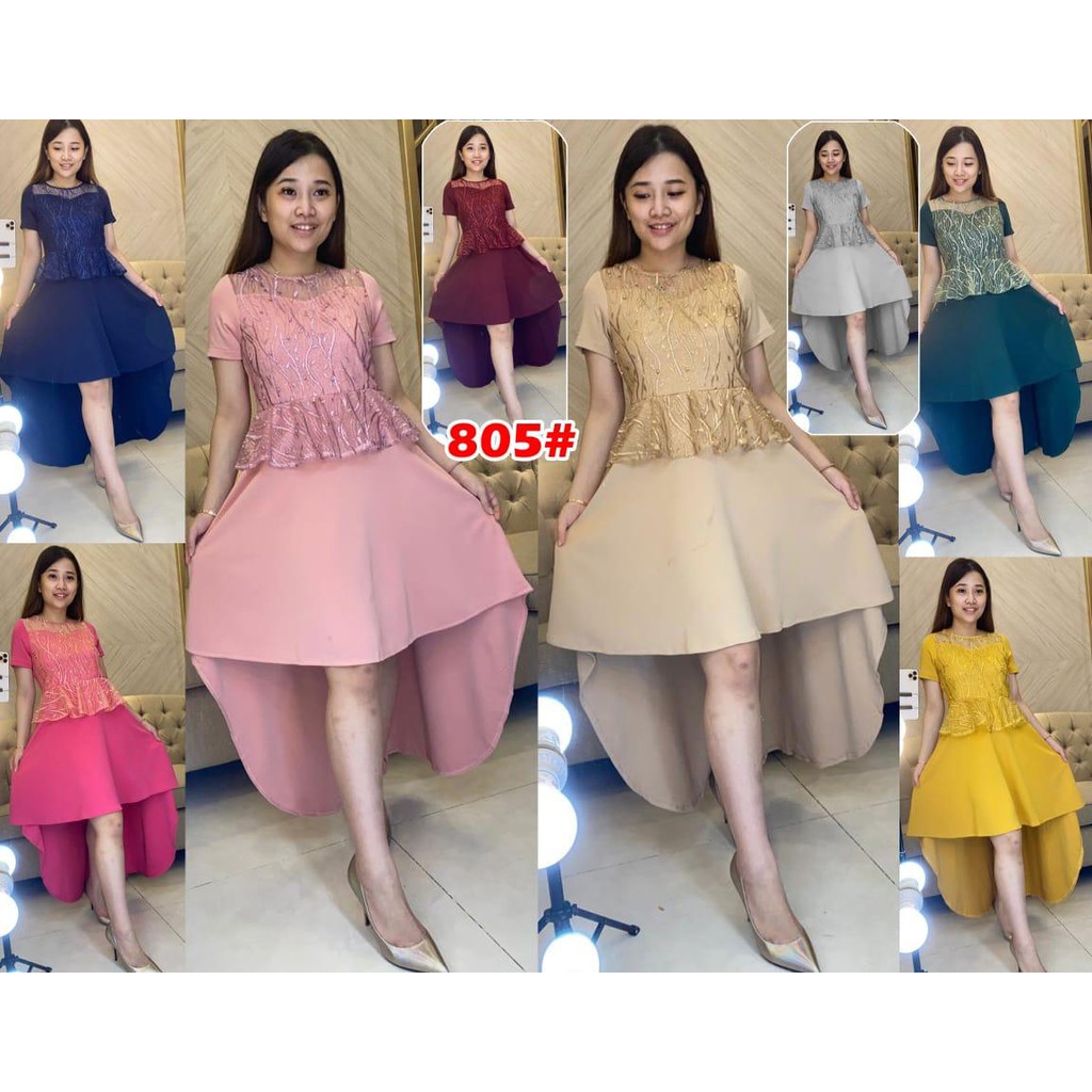 805# dress ekor fashion / gaun scuba fashion / dress mekar ekor / gaun pesta