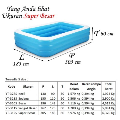 Intime Inflatable Pool (Super Besar) - Kolam Renang
