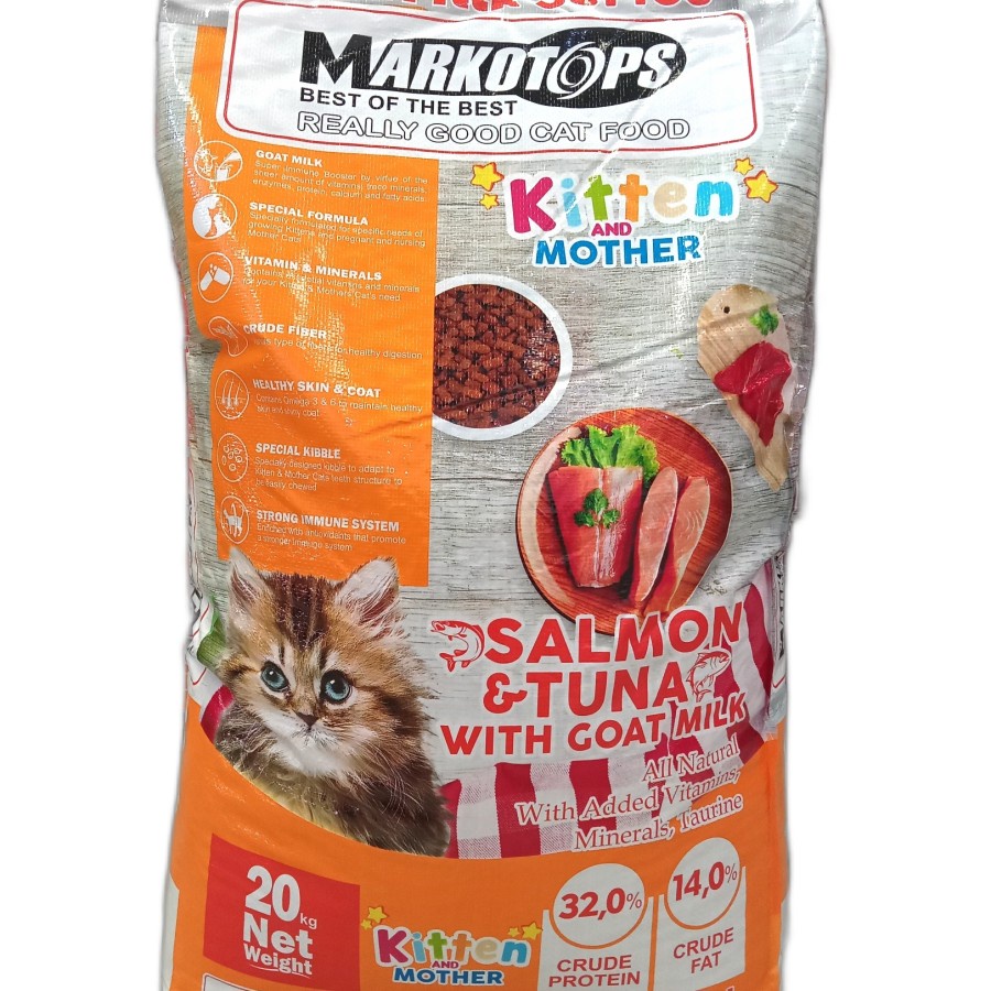 Markotops Kitten And Mother Salmon Tuna 1kg - Makanan Kucing Markotop