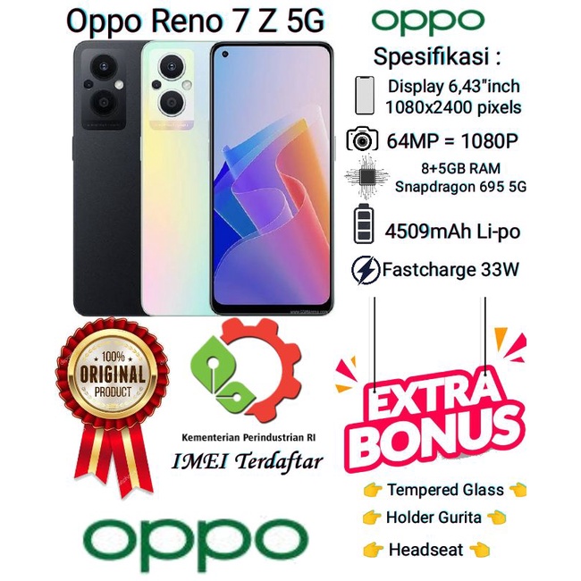 Oppo Reno 7 Z 5G, Oppo Reno 7Z 5G, Oppo Reno 7 Z 5G Ram 8+5GB / 128GB, Camera 64MP, Oppo Reno 7Z 5G Ram 8GB+5GB / 128GB 5G