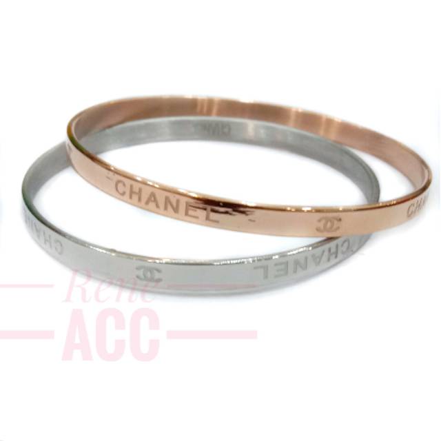 Gelang Channel wanita Titanium Satuan stainlessteel