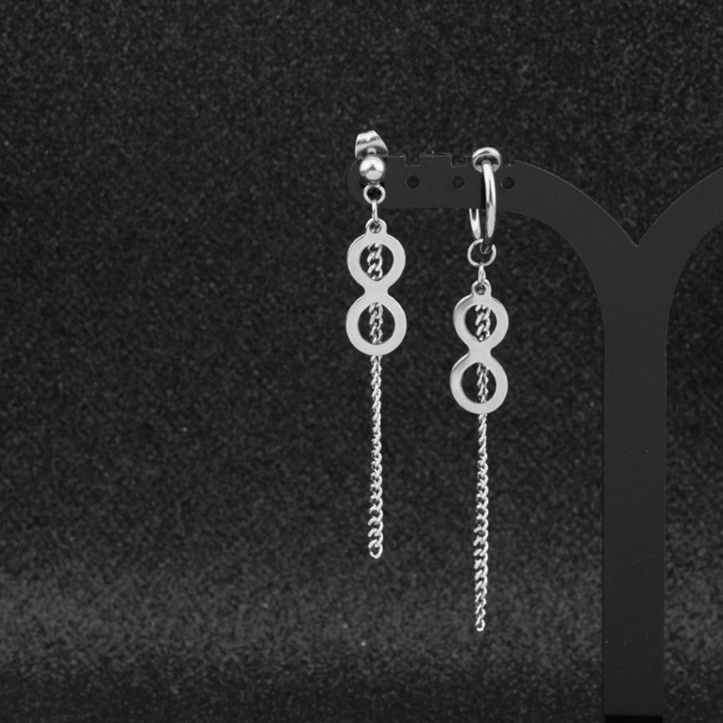 SIY  KPOP Bangtan Boys Infinity 8  Pendant Titanium Tassel Earrings Korean Jewelry