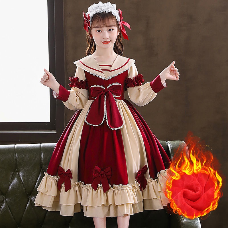 Autumn and winter girls dress Lolita Lolita skirt Lolita exotic children's dress 2021 children's pri