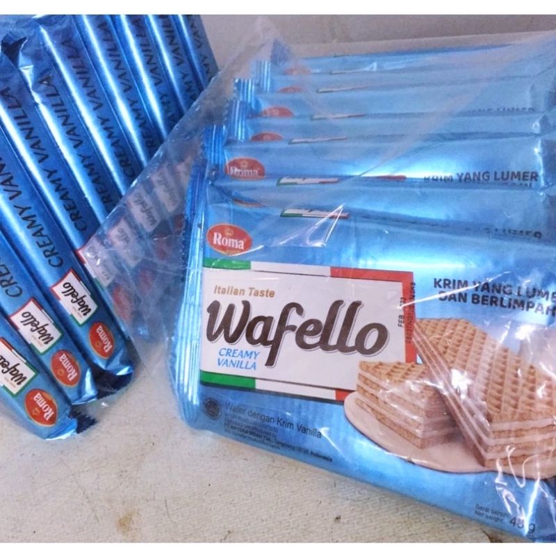 Wafello Wafer Cream Vanilla 2000 1 pak isi 10